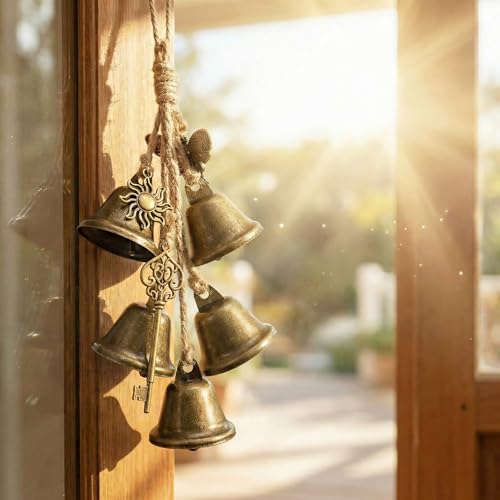 Handmade Brass Witch Bell for Door Knob Protection & Home Decor