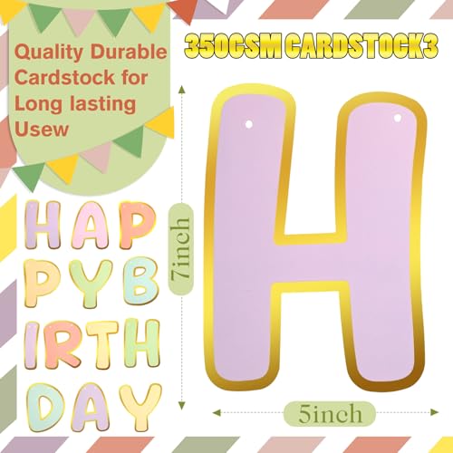 Macaron Happy Birthday Banner - Pre-Strung Party Decor