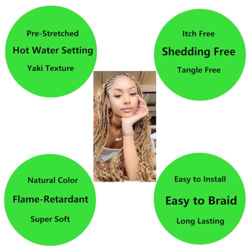 BALINGHAIR Pre Stretched Braiding Hair 26 Inch 1b Natural Black