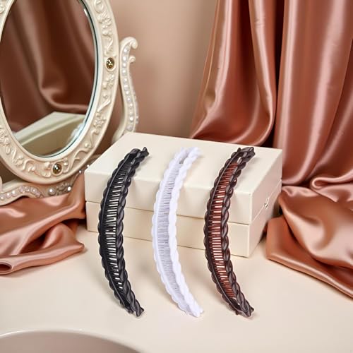ROMI FLORIA 3 Pack Banana Hair Clips Set Vintage Hair Grips for Thick Hair