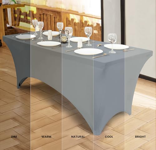 Utopia Kitchen 6FT Grey Spandex Table Cloth - 2 Pack