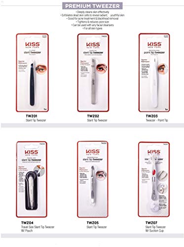 Kiss New York Travel Size Slant Tip Tweezer with Pouch