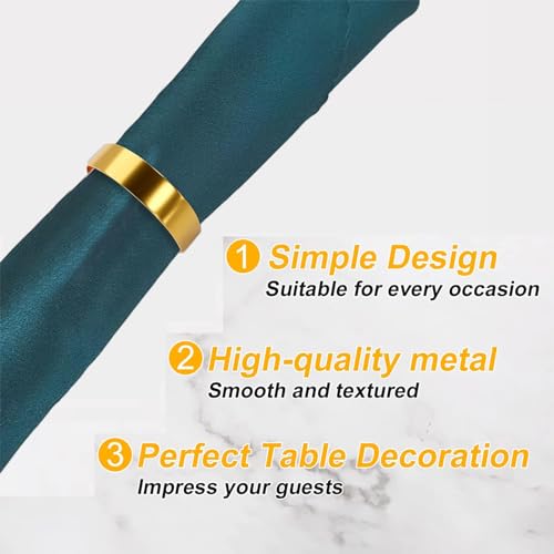 Gold Stainless Steel Napkin Rings Set of 4 - Semicircle Design