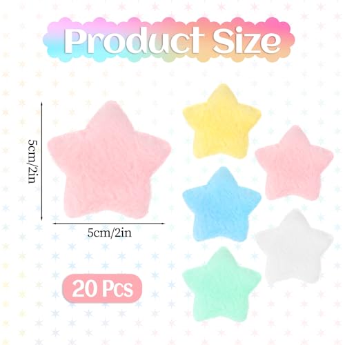 InnoHHustle 20 Pcs Fluffy Star Hair Clips Cute Y2K Fuzzy Hair Accessories