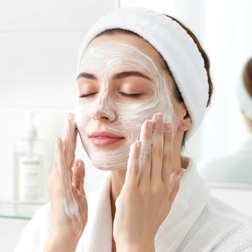 2-Piece Soft Microfiber Spa & Makeup Headband Set - Absorbent Elastic Face Washing Hair Band