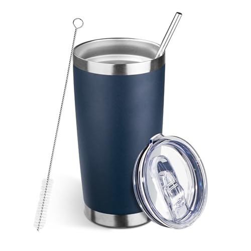 DIW 20oz Insulated Travel Coffee Mug - Navy Blue Stainless Steel Tumbler