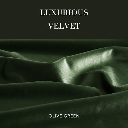 NICETOWN Olive Green Velvet Curtains 84 Inch Long for Bedroom, Luxury Super Soft Grommet Thermal Insulated Room Darkening Blackout Window Drapes for Living Room, 52 Inch Wide, 2 Panels