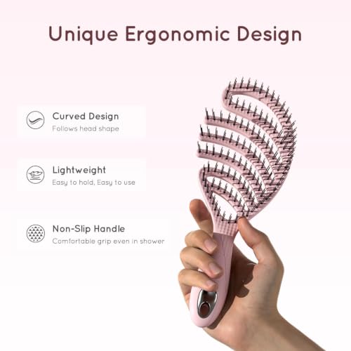 Ecoed Vented Anti-Static Detangling Hair Brush - Pink