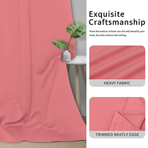 Easy-Going Pink Thermal Blackout Curtains - 2 Panels 46x84 in
