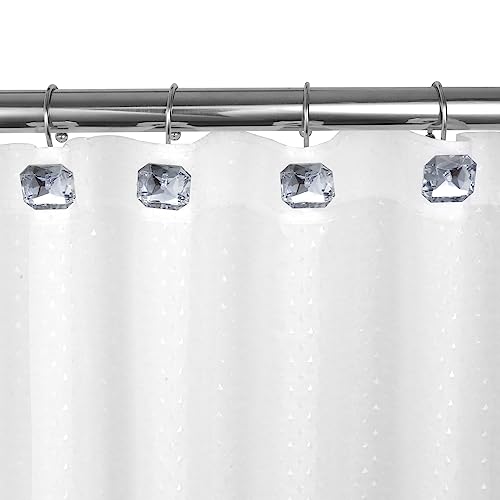 EleCharm 12PCS Clear Decorative Crystal Shower Curtain Hooks Stainless Steel Rust-Resistant