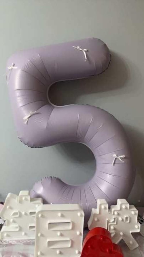 Lilac Number 1 Balloon - 40 Inch Shiny First Birthday Decoration for Baby Boy/Girl