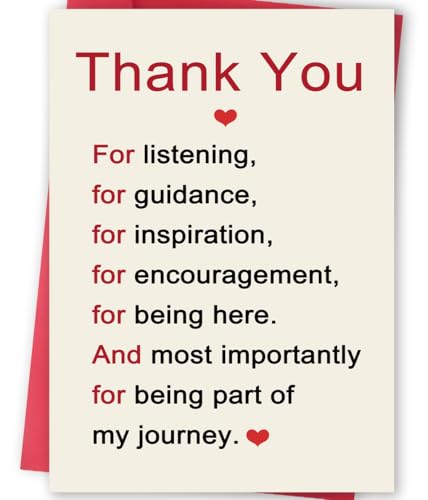 FANCYLUCKY Thank You Card Thanks Card432 for Women Men with Red Envelope
