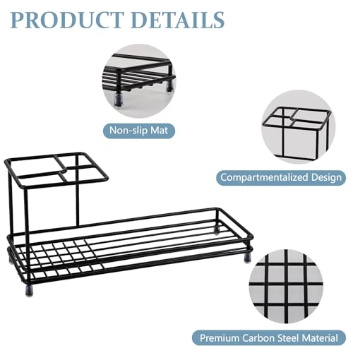 Carbon Steel Toothbrush Holder & Toothpaste Organizer - 4 Slots, Easy to Clean
