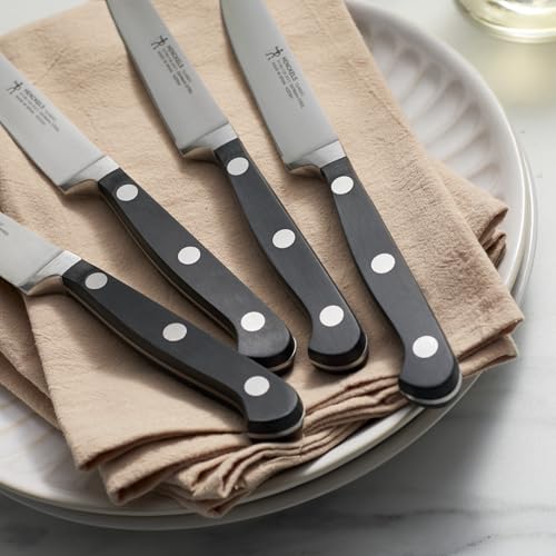 Black Stainless Steel 4-Piece Steak Knife Set - Razor-Sharp, German Designed