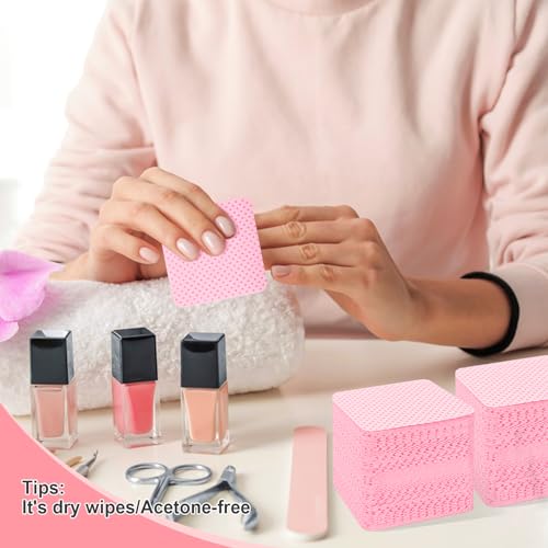 Seonggong Lint Free Nail Wipes 540PCS - Soft Polish Remover Pads for Manicure