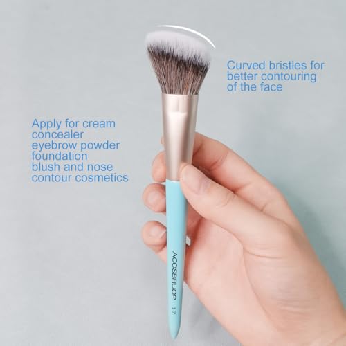 ACOSBRUOP Angled Blush Brush for Face Makeup, Soft Synthetic Bristles
