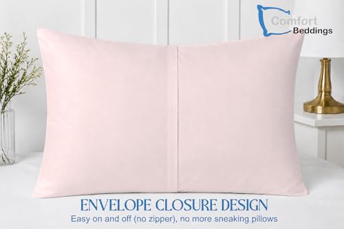 Comfort Beddings 12x16 Travel Pillowcases - Organic Cotton, Soft Peach, 2-Pack