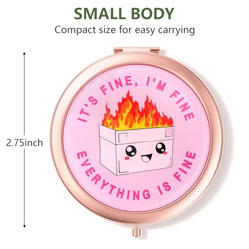 Nipichsha Compact Pocket Travel Makeup Mirror - 2X/1X Rose Gold