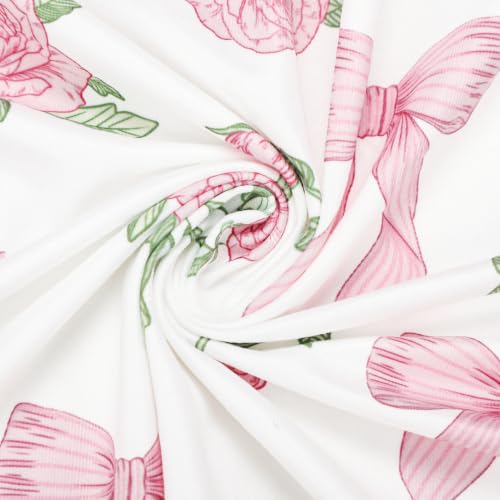 TANOFAR Newborn Swaddle Blanket Set - Swan Bow, Soft Stretchy Receiving Wrap