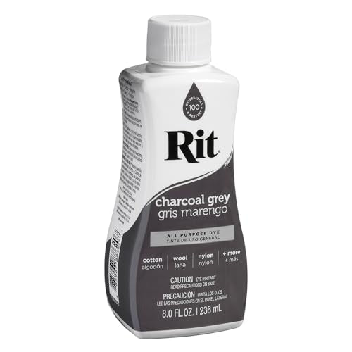 Rit Charcoal Grey All-Purpose Liquid Dye, 8 Fl Oz - Versatile Fabric Colorant