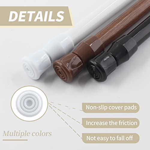 Kyuionty 4-Pack Spring Tension Rods, Adjustable 9.8-15.7 Inch White