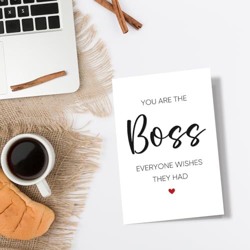 Spercy World's Best Boss Thank You Card with Golden Envelope