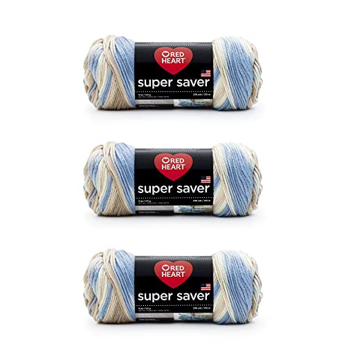 Red Heart Super Saver Yarn, Mirage 3-Pack - Premium Acrylic