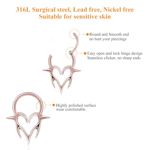 MissNity 16G Surgical Steel Hinged Septum Ring with Cubic Zirconia