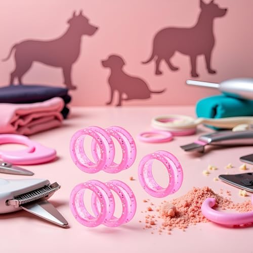 5Pcs Pink Silicone Scissors Finger Rings Grips for Hair Cutting Shears
