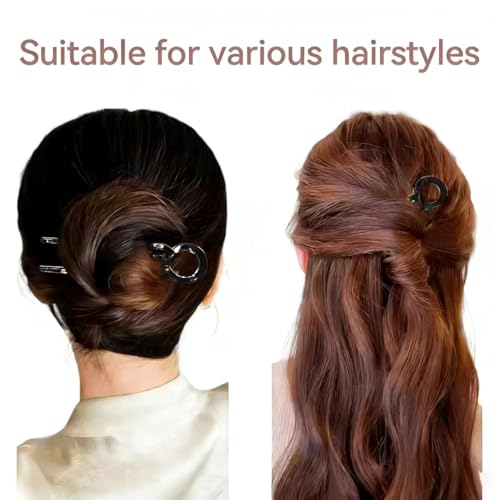 French U-Shaped Hair Pins 4 Pack - Tortoiseshell Updo Styling Accessories