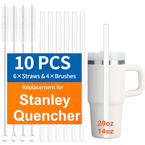 Stanley Quencher Replacement Straws - 10 Pack with Brushes