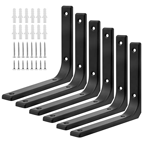 6-Pack Heavy-Duty 6x5 Inch L Brackets with Screws & Anchors