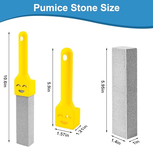 MEQHUO 10-Pack Pumice Stone Set with 2 Handles for Toilet & Grill Cleaning