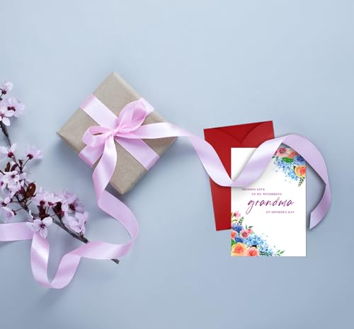 Floral Mother's Day Card for Grandma with Envelope from Grandkids