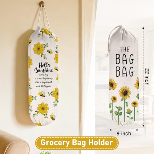 Sunflower Plastic Bag Holder - 2Pcs Reusable Grocery Organizer