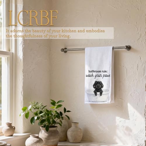 Poodle Wash Your Paws Kids Bathroom Hand Towels - Funny Black Poodle Kids Bathroom Hand Towels, 16x24 Inch, Dog Lover Gift - LCRBF