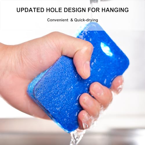 METUUTER Heavy Duty Dual-Sided Kitchen Scrub Sponges - 12 Count