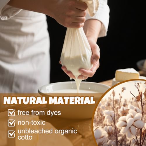 FUMILE 15-Pack Reusable Organic Cotton Cheesecloth, 20x20 Inch Straining Cloth
