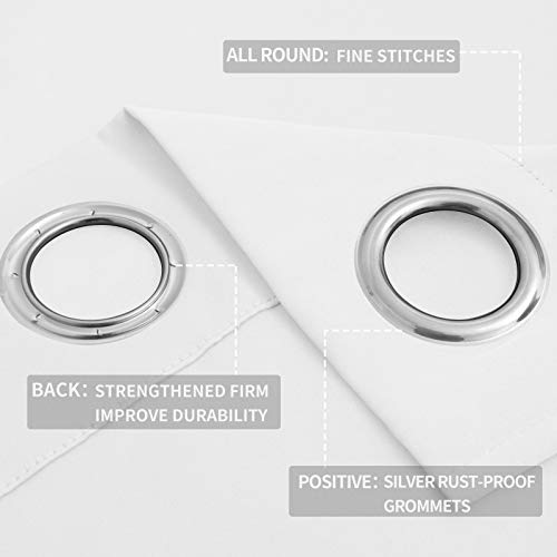 Easy-Going Thermal Grommet Curtains - 2 Panels 52x96 in, White