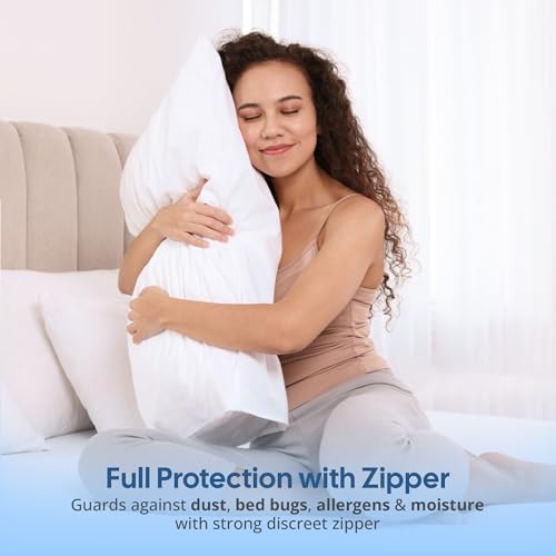 Dream Linen 2 Pack Standard Size Pillow Protectors - 20"x26" Breathable Zippered Covers