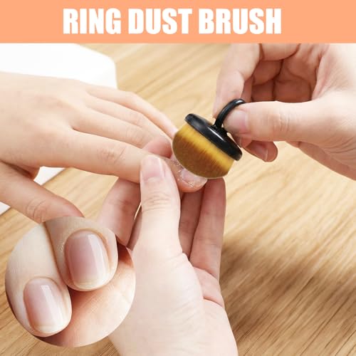 Nail Dust Cleaning Brush Ring 4-Pack - Soft Manicure Scrubber