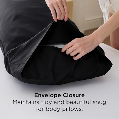 Bedsure Body Pillowcase - 20" x 54" Black, 100% Rayon from Bamboo