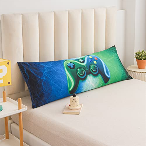 Meeting Story Gamer Body Pillow Cover 54x20 Inch - Blue-Green Gaming Bedding