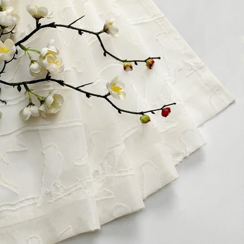 Ivory Sheer Valances for Windows - 14 Inch Length, 2 Panels