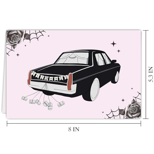 Gothic Halloween Anniversary Card Spooky Hearse Greeting Card