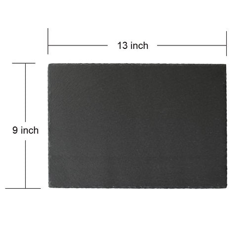 RUNANDYUE 6-Pack 13 * 9 Slate Cheese Board for Cheese Meat Appetizers Sushi Cake Fruit,Slate for Laser Engraving Draw, for Brunch Dinner,Reception Meals (6 Pack, 13x9)