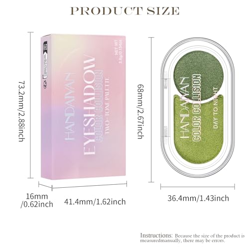 BERALLOYE Duo Eyeshadow Palette Shimmer Brown and Green 2 Pcs