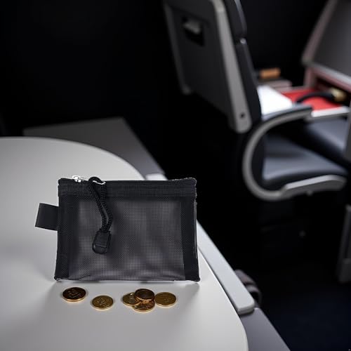 Black Small Mesh Zipper Pouch Travel Cosmetic Bag & Coin Purse