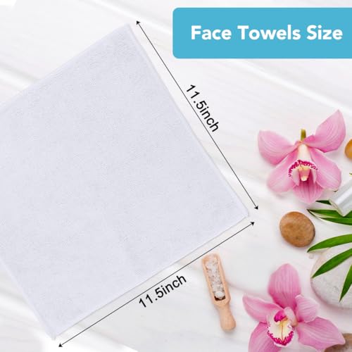 Orighty Microfiber Washcloths 5 Pack 12x12 Inch White Face Towels