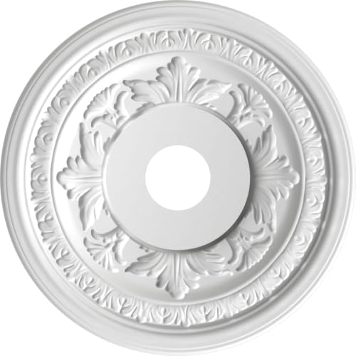 Ekena Millwork 19-in Baltimore Ceiling Medallion - Bright Coat Gold PVC